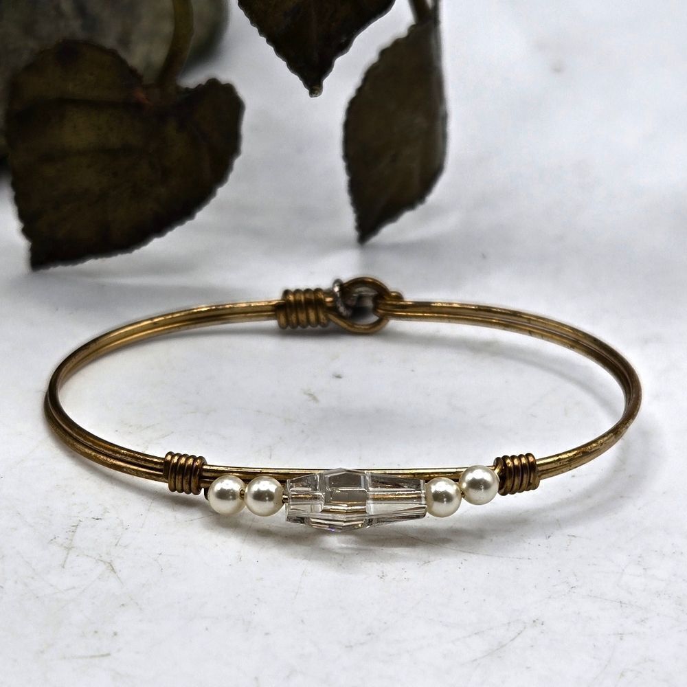 "5/$25" Luca + Danni Crystal Cross "Embrace The Journey" Charm Bangle Bracelet - Picture 2 of 9